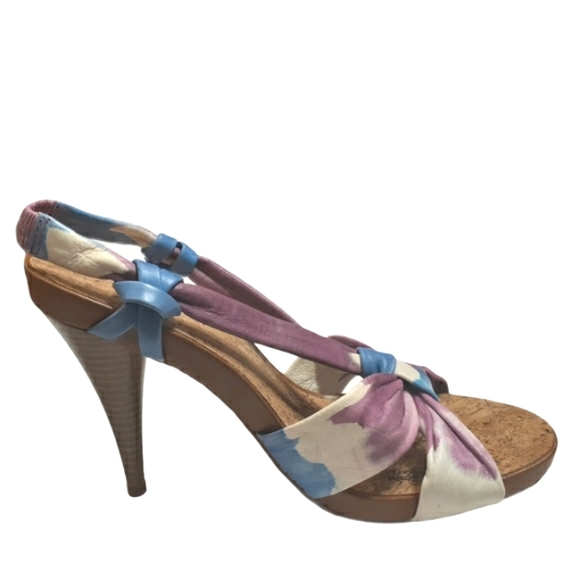 Gianni Bini Shoes - Gianni Bini Sandals High Heels Cork Sole Blue Purple Dress Shoes Dopamine 11